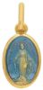 Picture of Miracolous Madonna Our Lady of Graces Coining Sacred Oval Medal Pendant gr 1,3 Yellow Gold 18k with blue Enamel for Woman