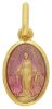 Picture of Miracolous Madonna Our Lady of Graces Coining Sacred Oval Medal Pendant gr 1,4 Yellow Gold 18k with purple Enamel for Woman