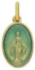 Picture of Miracolous Madonna Our Lady of Graces Coining Sacred Oval Medal Pendant gr 2,2 Yellow Gold 18k with green Enamel for Woman