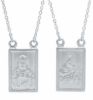 Picture of Crew-neck Necklace with the Scapular Medal of the Blessed Virgin of Carmel and Sacred Heart of Jesus gr 8,3 White Gold 18k Unisex Woman and Man