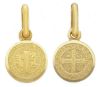 Imagen de Cruz de San Benito Crux Sancti Patris Benedicti Medalla Sagrada Colgante redonda Acuñación gr 1,3 Oro amarillo 18kt borde liso Unisex Mujer Hombre