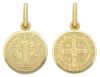 Immagine di Croce di San Benedetto Crux Sancti Patris Benedicti Medaglia Sacra Pendente tonda Conio gr 2,4 Oro giallo 18kt bordo liscio Unisex Donna Uomo