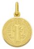 Imagen de Cruz de San Benito Crux Sancti Patris Benedicti Medalla Sagrada Colgante redonda Acuñación gr 3,9 Oro amarillo 18kt borde liso Unisex Mujer Hombre