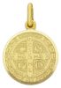 Picture of Cross of Saint Benedict Crux Sancti Patris Benedicti Coining Sacred Medal Round Pendant gr 5,3 Yellow Gold 18k smooth edge Unisex Woman Man