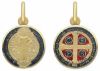 Picture of Cross of Saint Benedict Crux Sancti Patris Benedicti Coining Sacred Medal Round Pendant gr 2,4 Yellow Gold 18k with Enamel Unisex Woman Man