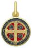 Picture of Cross of Saint Benedict Crux Sancti Patris Benedicti Coining Sacred Medal Round Pendant gr 2,4 Yellow Gold 18k with Enamel Unisex Woman Man