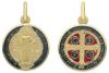 Picture of Cross of Saint Benedict Crux Sancti Patris Benedicti Coining Sacred Medal Round Pendant gr 3,9 Yellow Gold 18k with Enamel Unisex Woman Man