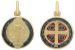Picture of Cross of Saint Benedict Crux Sancti Patris Benedicti Coining Sacred Medal Round Pendant gr 3,9 Yellow Gold 18k with Enamel Unisex Woman Man