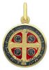 Picture of Cross of Saint Benedict Crux Sancti Patris Benedicti Coining Sacred Medal Round Pendant gr 3,9 Yellow Gold 18k with Enamel Unisex Woman Man