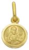 Immagine di Sacro Cuore di Gesù e Madonna del Carmine Medaglia Sacra Scapolare Pendente tonda Conio gr 1,2 Oro giallo 18kt con bordo liscio Unisex Donna Uomo