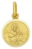 Picture of Sacred Heart of Jesus and and Our Lady of Mount Carmel Coining Sacred Scapular Medal Round Pendant gr 1,8 Yellow Gold 18k smooth edge Unisex Woman Man