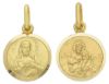 Picture of Sacred Heart of Jesus and and Our Lady of Mount Carmel Coining Sacred Scapular Medal Round Pendant gr 1,8 Yellow Gold 18k smooth edge Unisex Woman Man