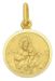 Imagen de Sagrado Corazón de Jesús y Nuestra Señora Virgen del Carmen Medalla Sagrada escapular Colgante redonda Acuñación gr 2,7 Oro amarillo 18kt con borde liso