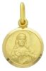 Picture of Sacred Heart of Jesus and and Our Lady of Mount Carmel Coining Sacred Scapular Medal Round Pendant gr 2,7 Yellow Gold 18k smooth edge Unisex Woman Man