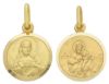 Picture of Sacred Heart of Jesus and and Our Lady of Mount Carmel Coining Sacred Scapular Medal Round Pendant gr 2,7 Yellow Gold 18k smooth edge Unisex Woman Man