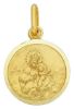 Imagen de Sagrado Corazón de Jesús y Nuestra Señora Virgen del Carmen Medalla Sagrada escapular Colgante redonda Acuñación gr 3,5 Oro amarillo 18kt con borde liso