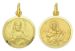 Picture of Sacred Heart of Jesus and and Our Lady of Mount Carmel Coining Sacred Scapular Medal Round Pendant gr 6 Yellow Gold 18k smooth edge Unisex Woman Man