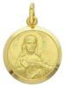 Imagen de Sagrado Corazón de Jesús y Nuestra Señora Virgen del Carmen Medalla Sagrada escapular Colgante redonda Acuñación gr 6 Oro amarillo 18kt con borde liso