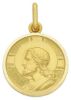 Picture of Jesus Christ the Redeemer and Prayer Dio ti protegga Coining Sacred Medal Round Pendant gr 3,4 Yellow Gold 18k with smooth edge for Man