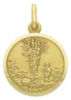 Picture of Madonna Our Lady of the Guard with Boy and Crown Coining Sacred Medal Round Pendant gr 3 Yellow Gold 18k with smooth edge for Woman