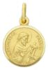 Immagine di San Francesco d’Assisi Medaglia Sacra Pendente tonda Conio gr 2,6 Oro giallo 18kt con bordo liscio Unisex Donna Uomo