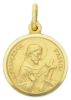 Immagine di San Francesco d’Assisi Medaglia Sacra Pendente tonda Conio gr 3,3 Oro giallo 18kt con bordo liscio Unisex Donna Uomo