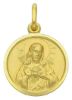 Immagine di Sacro Cuore di Gesù Medaglia Sacra Pendente tonda Conio gr 3,3 Oro giallo 18kt con bordo liscio Unisex Donna Uomo