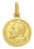 Picture of Saint Pio of Pietrelcina Coining Sacred Medal Round Pendant gr 2,5 Yellow Gold 18k with smooth edge Unisex Woman Man