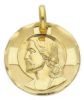 Picture of Holy Face of Jesus Christ Sacred Medal Round Pendant gr 4,6 Yellow Gold 18k Unisex Woman Man