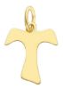 Immagine di Croce Tau di San Francesco Ciondolo Pendente gr 0,8 Oro giallo 18kt lastra stampata a rilievo Unisex Donna Uomo