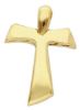 Picture of Saint Francis rounded Tau Cross Pendant gr 1 Bicolour yellow white Gold 18k Hollow Tube Unisex Woman Man