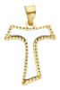 Picture of Saint Francis double Tau Cross Pendant gr 1,2 Bicolour yellow white Gold 18k relief printed plate for Woman