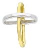 Picture of Cross with slanted ring arms Pendant gr 1,6 Bicolour yellow white Gold 18k for Woman