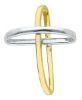 Picture of Cross with slanted ring arms Pendant gr 1,8 Bicolour yellow white Gold 18k for Woman