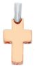 Picture of Squared perforated Cross Pendant gr 2,2 Bicolour rose white Gold 18k Hollow Tube Unisex Woman Man