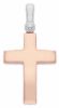 Picture of Simple Straight Cross Pendant gr 2,7 Rose solid Gold 18k Unisex Woman Man