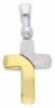 Picture of Modern Design Cross Pendant gr 2,1 Bicolour yellow white solid Gold 18k Unisex Woman Man