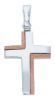 Picture of Modern Double Cross Pendant gr 2,7 Bicolour rose white solid Gold 18k Unisex Woman Man