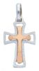 Picture of 8-pointed double Cross Pendant gr 2,7 Bicolour rose white solid Gold 18k Unisex Woman Man