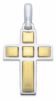 Picture of Modern mosaic Cross Pendant gr 3,5 Bicolour yellow white solid Gold 18k Unisex Woman Man