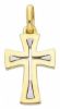 Picture of Double rounded Cross Pendant gr 3,3 Bicolour yellow white solid Gold 18k Unisex Woman Man