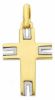 Picture of Modern Design Cross Pendant gr 3,5 Bicolour yellow white solid Gold 18k for Man