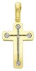 Picture of Modern Design Cross with screws Pendant gr 5,6 Bicolour yellow white solid Gold 18k for Man