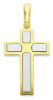 Picture of Straight Cross with inserts Pendant gr 8,7 Bicolour yellow white solid Gold 18k Unisex Woman Man