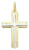 Picture of Double arch perforated Cross Pendant gr 1,3 Bicolour yellow white solid Gold 18k Unisex Woman Man