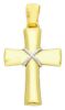 Picture of Flared Cross with knot Pendant gr 3,6 Bicolour yellow white solid Gold 18k Unisex Woman Man