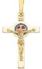 Picture of Crucifix INRI with Cross of Saint Benedict Pendant gr 5,3 Yellow solid Gold 18k with Enamel Unisex Woman Man