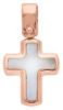 Picture of Smooth convex Cross Fashion Pendant gr 0,9 Rose Gold 18k with Mother of Pearl Unisex Woman Man