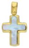 Picture of Cross Fashion Pendant gr 1,5 Yellow Gold 18k with white Mother of Pearl Unisex Woman Man