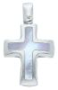 Picture of Cross Fashion Pendant gr 1,7 White Gold 18k with white Mother of Pearl Unisex Woman Man